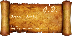 Göndör Dávid névjegykártya