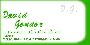 david gondor business card